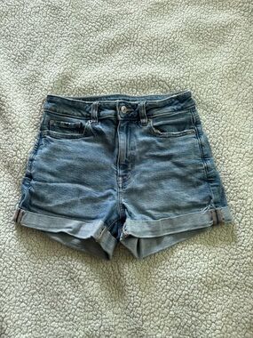 American Eagle Outfitters Light Blue Rolled Hem Denim Shorts